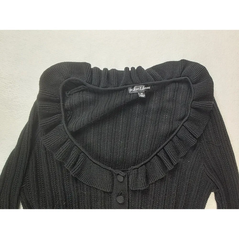 For Love And Lemons Camielle Knit Ruffle Sweater Size Medium